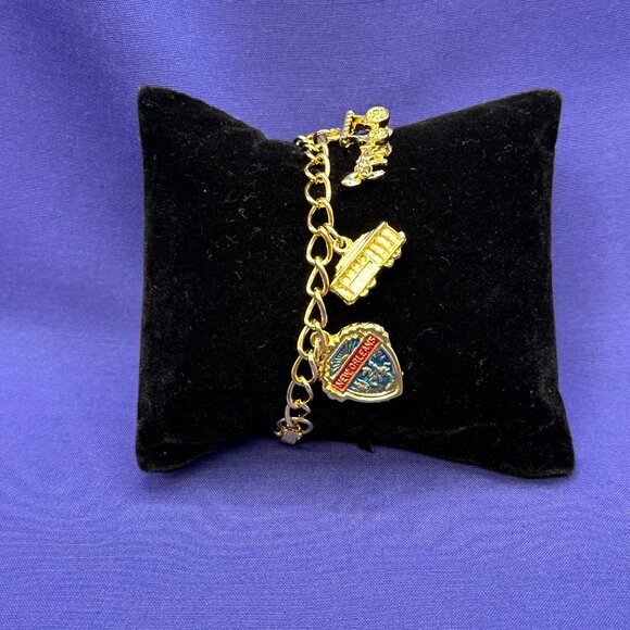 New Orleans Themed Gold-Tone Charm Bracelet - Picture 3 of 14